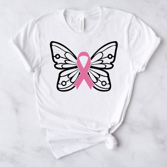 Breast Cancer Butterfly Tshirt - Picture 1 of 1